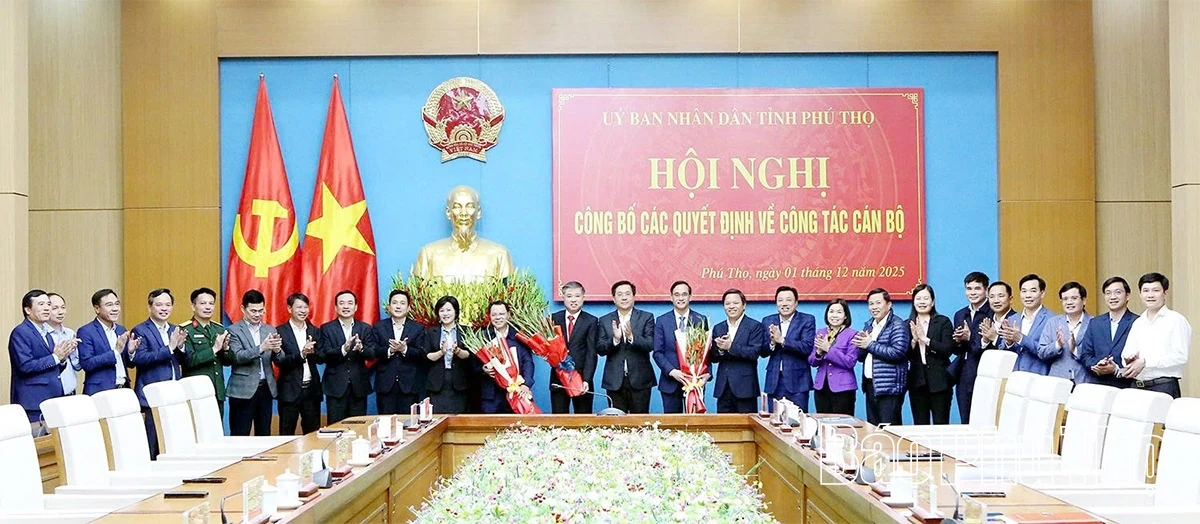 Hội nghị công bố các quyết định của UBND tỉnh về công tác cán bộ