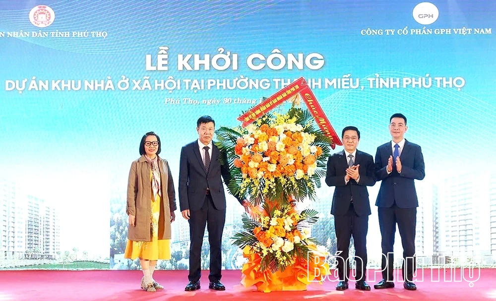 Lễ khởi c&ocirc;ng dự &aacute;n Khu nh&agrave; ở x&atilde; hội tại phường Thanh Miếu