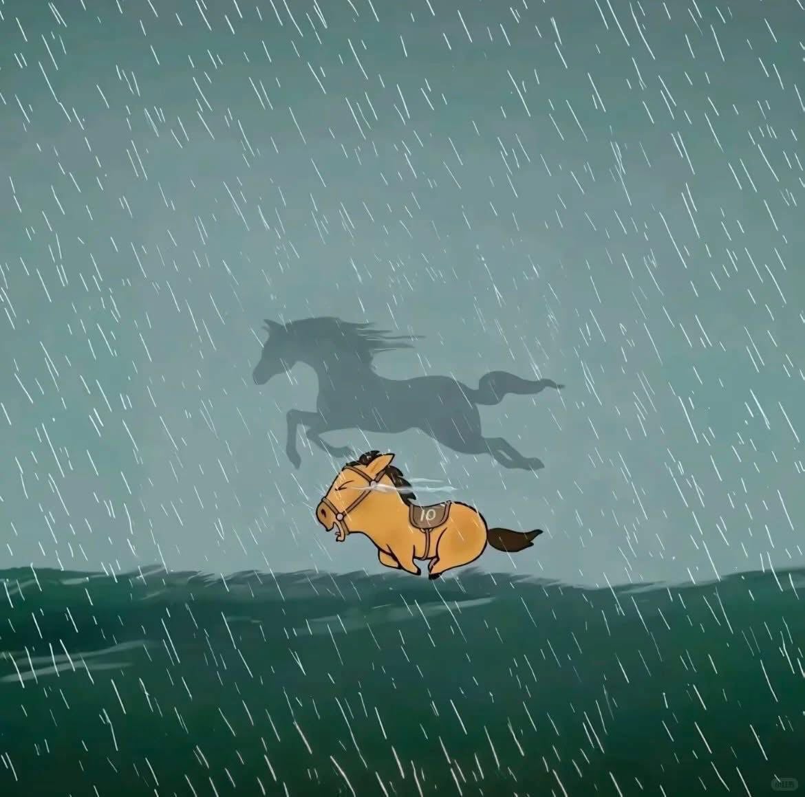 Dù mệt mỏi, dẫm nước mắt, Mã Tiểu Dã vẫn tiến lên. Ảnh: Douyin