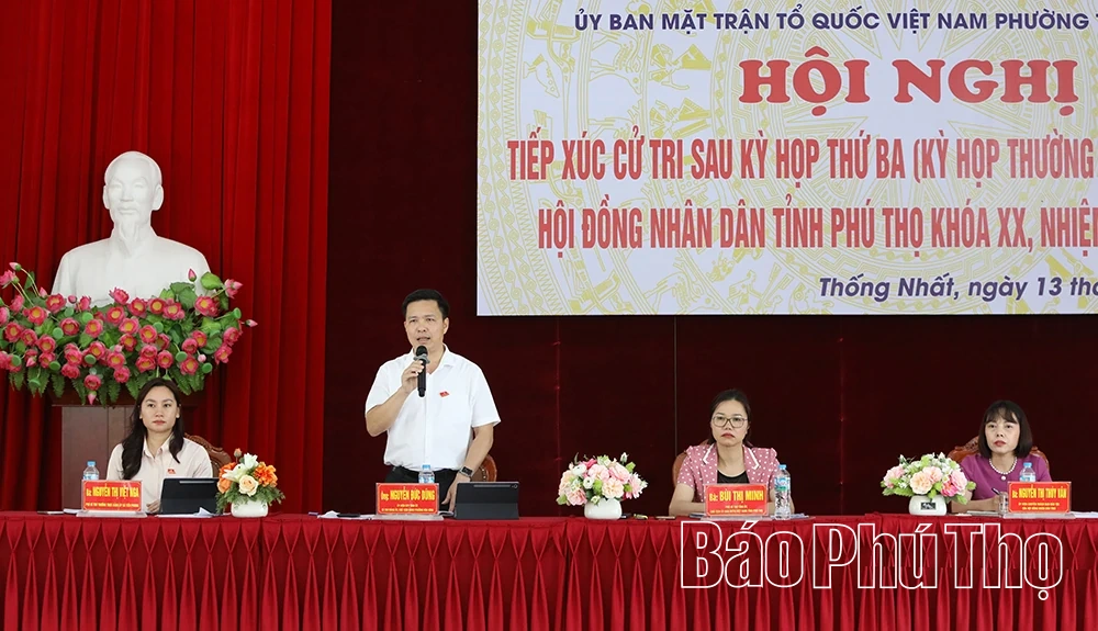 Đại biểu HĐNĐ tỉnh tiếp xúc cử tri các phường Hòa Bình, Tân Hòa, Thống Nhất