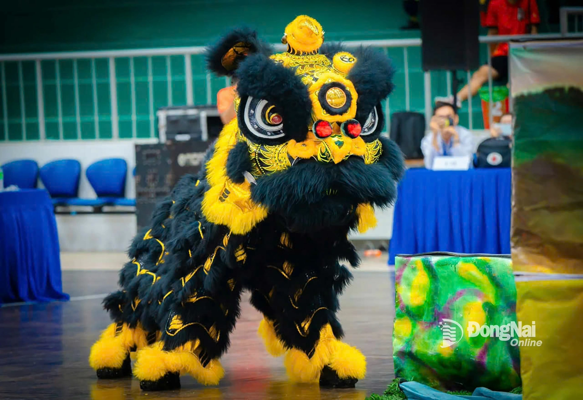Phần biểu diễn múa Lân truyền thống giành huy chương vàng của đoàn Đồng Nai. Ảnh: ĐVCC