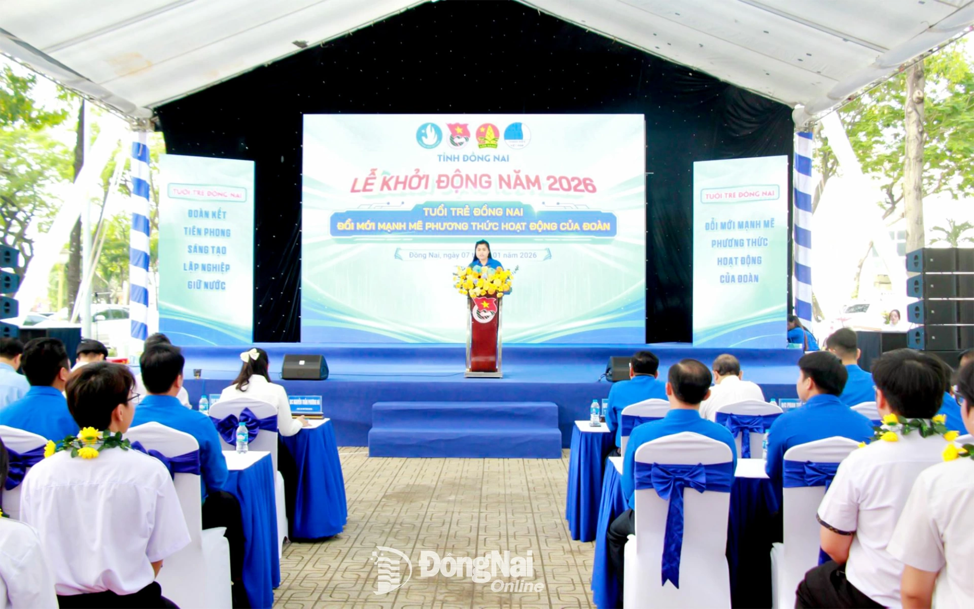 Đại diện c&aacute;n bộ, đo&agrave;n vi&ecirc;n, thanh ni&ecirc;n tr&ecirc;n địa b&agrave;n tỉnh ph&aacute;t biểu hưởng ứng. Ảnh: Nga Sơn