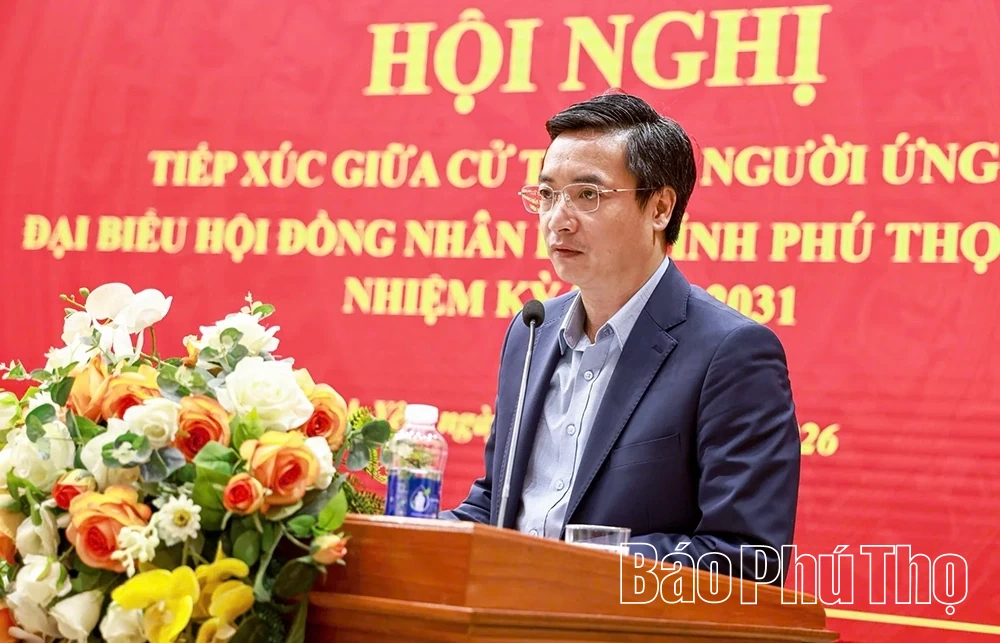 Ứng cử viên đại biểu HĐND tỉnh thuộc Đơn vị bầu cử số 14 tiếp xúc cử tri phường Vĩnh Yên