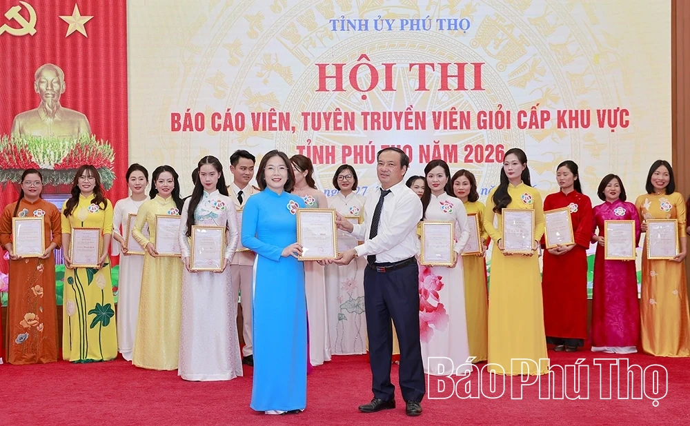 Bế mạc Hội thi Báo cáo viên, tuyên truyền viên giỏi khu vực trung tâm tỉnh Phú Thọ năm 2026