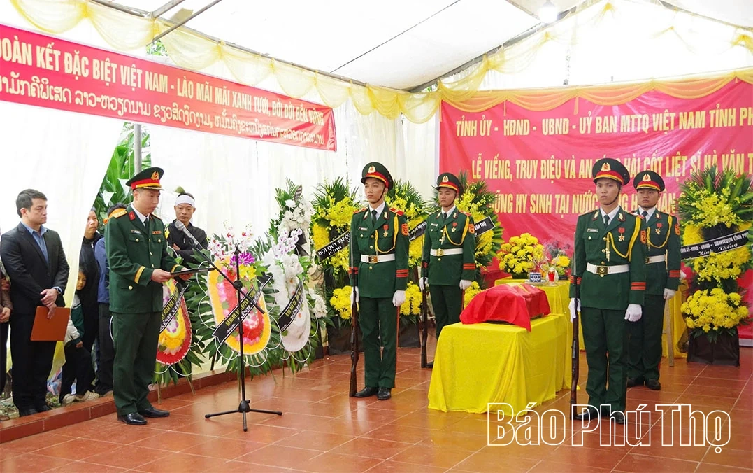 Lễ đ&oacute;n nhận, truy điệu v&agrave; an t&aacute;ng h&agrave;i cốt liệt sỹ H&agrave; Văn Thọ