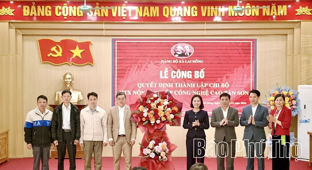 Th&agrave;nh lập Chi bộ Hợp t&aacute;c x&atilde; n&ocirc;ng nghiệp c&ocirc;ng nghệ cao T&acirc;n Sơn