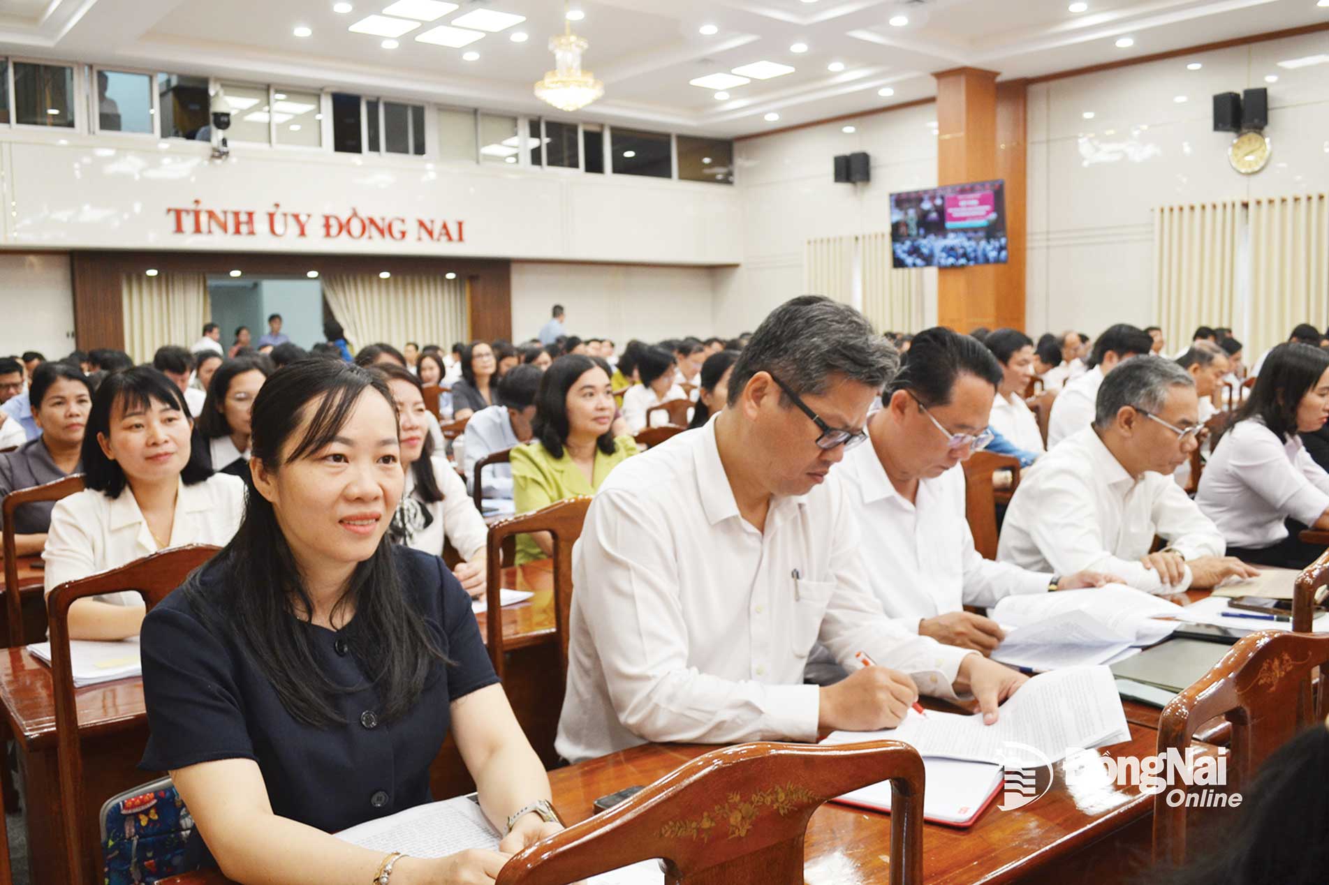 C&aacute;c đại biểu dự Hội nghị Tổng kết c&ocirc;ng t&aacute;c kiểm tra, gi&aacute;m s&aacute;t năm 2025 của Đảng bộ tỉnh. Ảnh: Phương Hằng