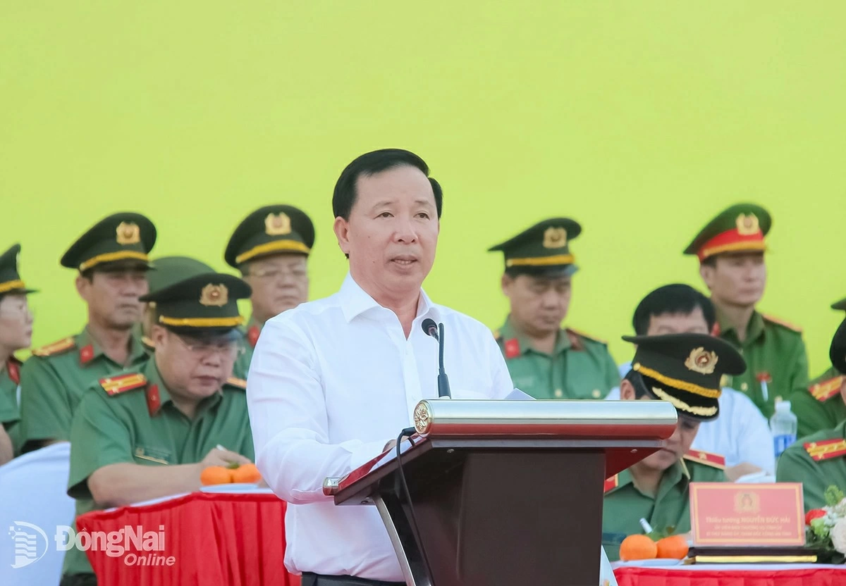 Phó Bí thư Tỉnh ủy, Chủ tịch UBND tỉnh Đồng Nai Nguyễn Văn Út phát biểu chỉ đạo tại buổi lễ. Ảnh: Trần Danh