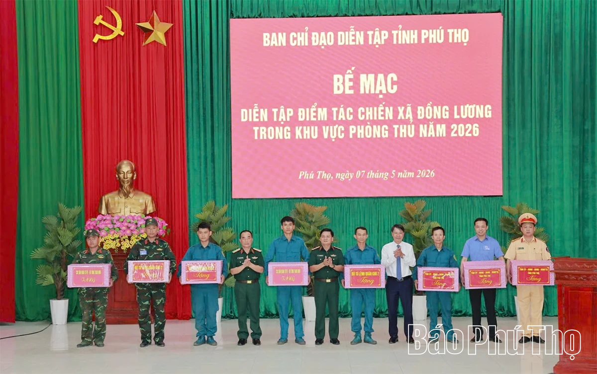 Bế mạc diễn tập điểm tác chiến xã Đồng Lương trong khu vực phòng thủ năm 2026