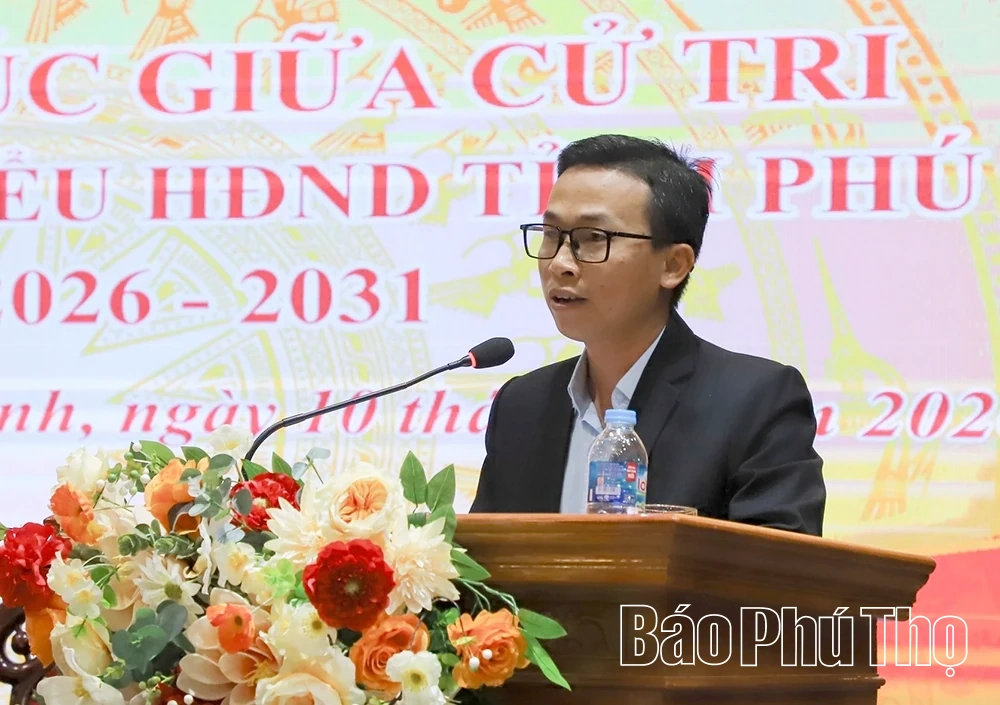 Ứng cử viên đại biểu HĐND tỉnh tiếp xúc cử tri tại Đơn vị bầu cử số 15