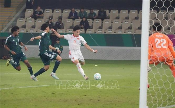 Đ&igrave;nh Bắc ghi b&agrave;n mở tỷ số cho U23 Việt Nam. Ảnh: Nguồn AFC/TTXVN