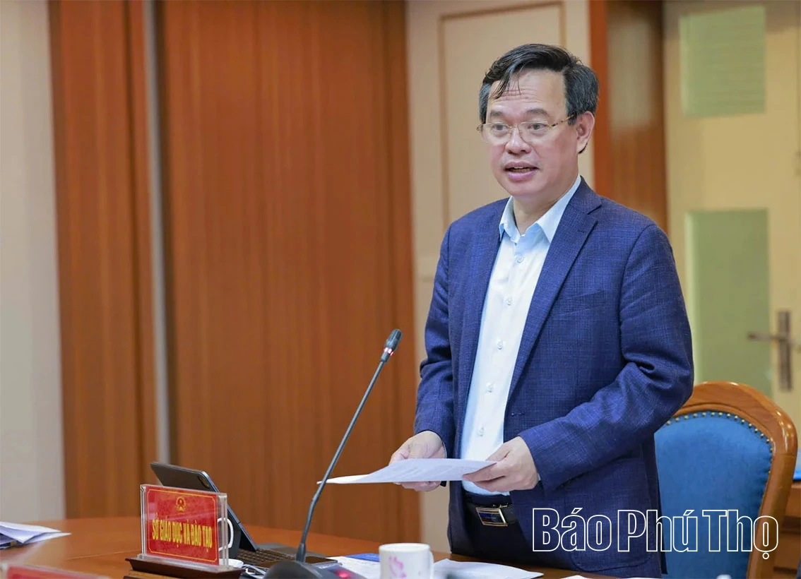 Ph&oacute; Chủ tịch UBND tỉnh Nguyễn Khắc Hiếu l&agrave;m việc với Sở Gi&aacute;o dục & Đ&agrave;o tạo v&agrave; Trường Đại học H&ugrave;ng Vương