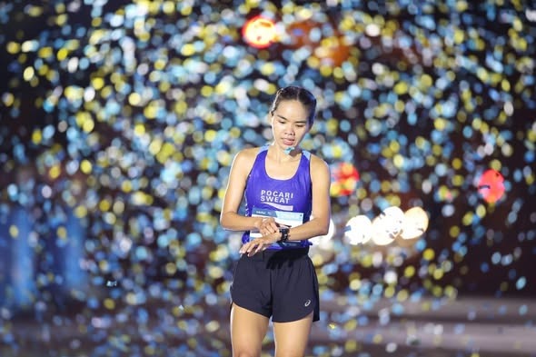 Hoàng Thị Ngọc Hoa (Đồng Nai) vô địch cự ly 21km Ho Chi Minh City Marathon 2026. Ảnh: HCMC Marathon