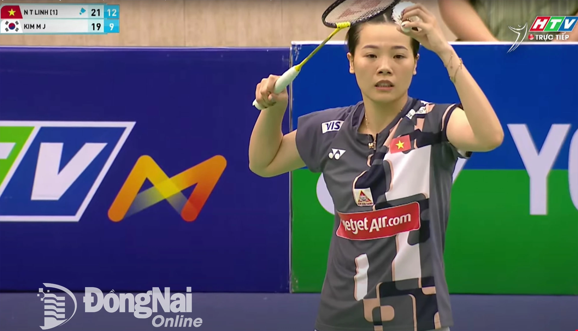 Nguyễn Thuỳ Linh lần thứ 4 liên tiếp vào chung kết giải Vietnam Open. Ảnh chụp màn hình