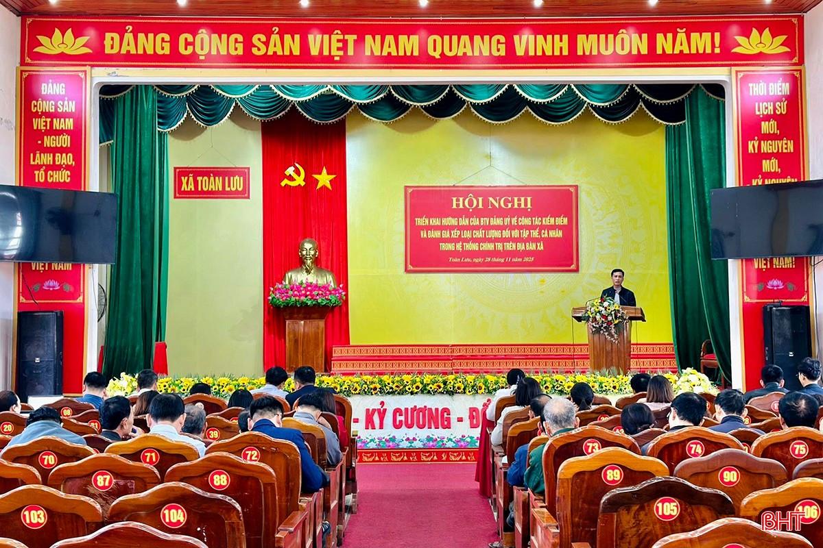 Ban Thường vụ Đảng ủy xã Toàn Lưu tổ chức hội nghị triển khai hướng dẫn về công tác kiểm điểm, đánh giá xếp loại chất lượng đối với tập thể, cá nhân trong hệ thống chính trị.