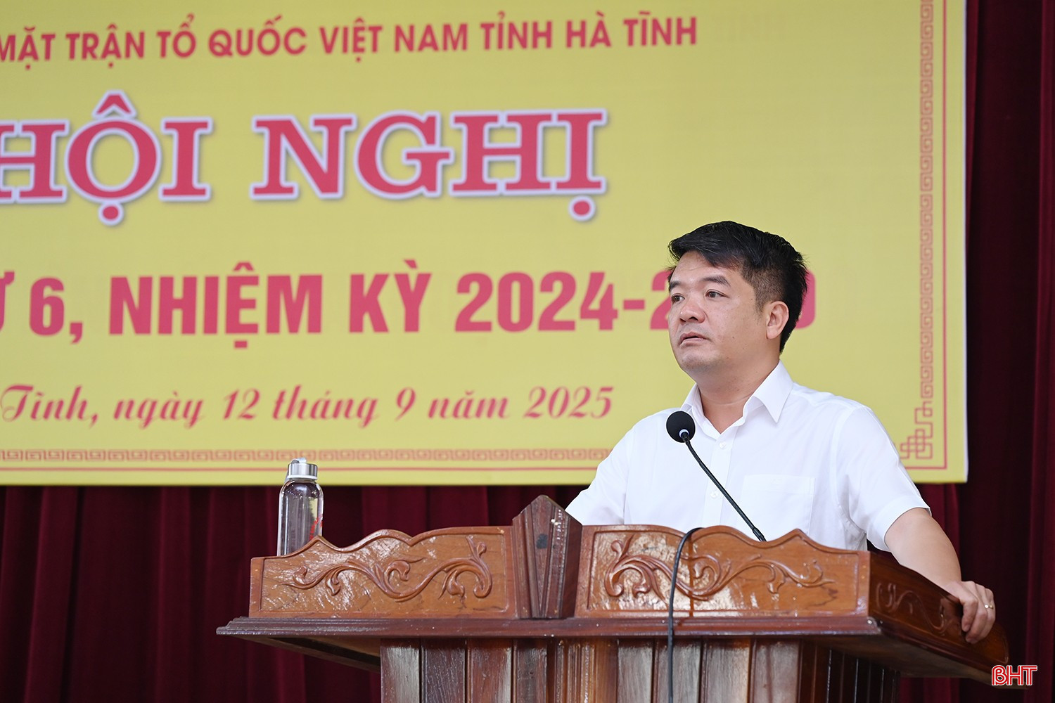 Chủ tịch Ủy ban MTTQ tỉnh Trần Nhật Tân kết luận hội nghị. bqbht_br_dsc-5039d.jpg