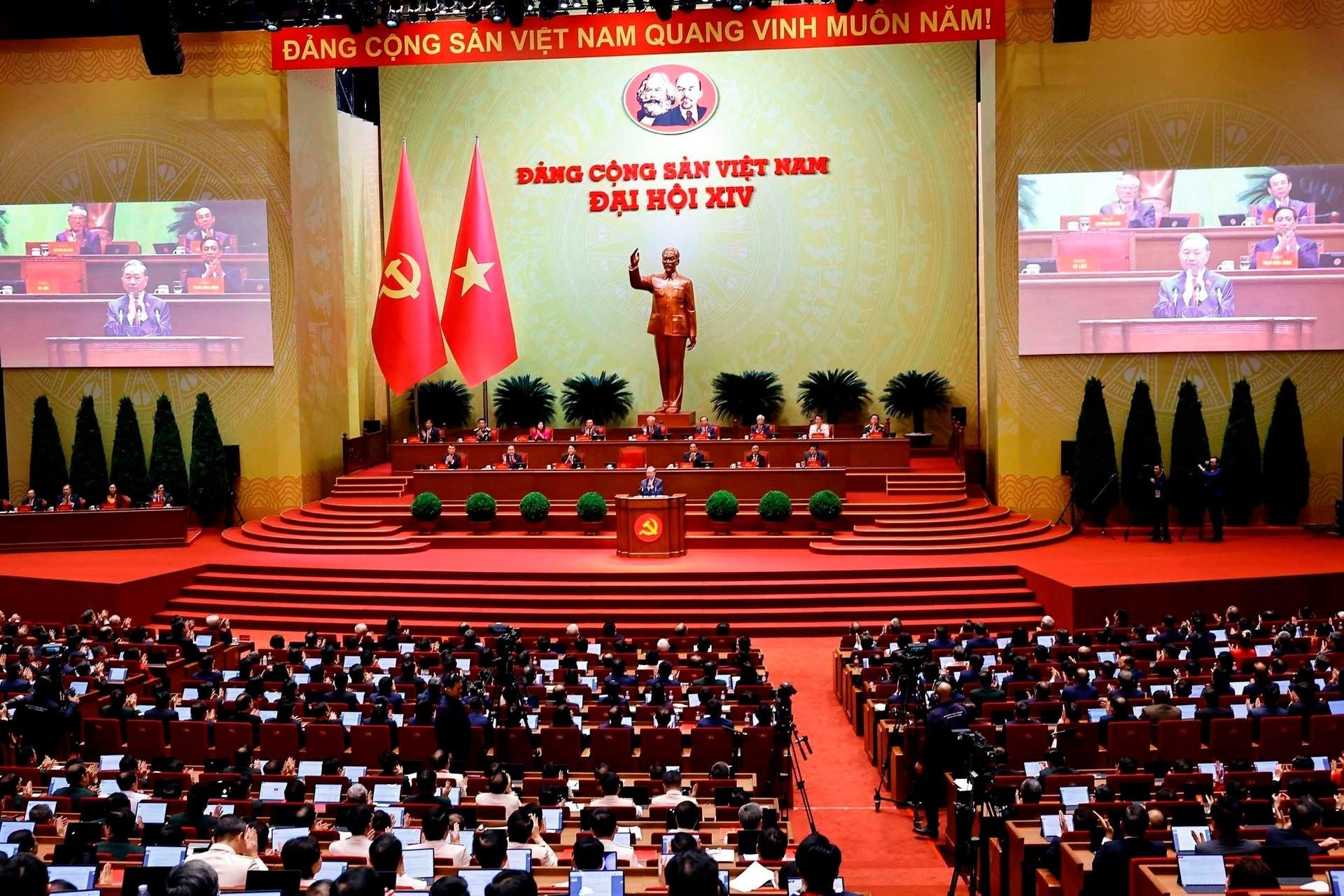 Đại hội đại biểu to&agrave;n quốc lần thứ XIV của Đảng. (Ảnh: TTXVN)