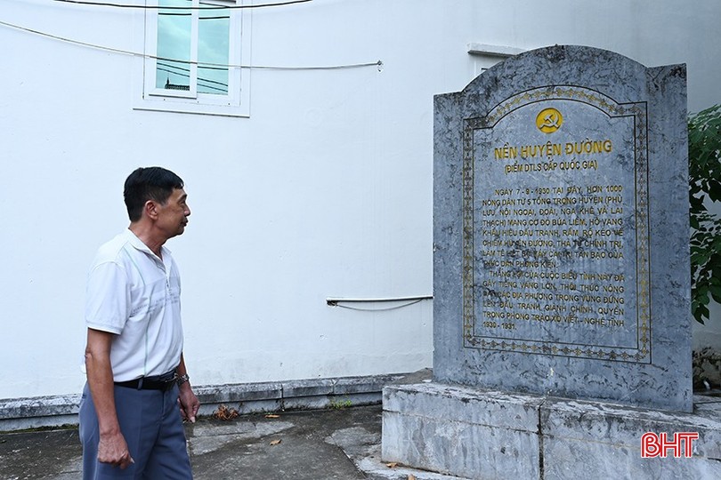 Di tích Nền Huyện đường ở xã Can Lộc - nơi người dân Can Lộc tập hợp làm nên cuộc khởi nghĩa giành chính quyền. Ảnh: Thu Hà.