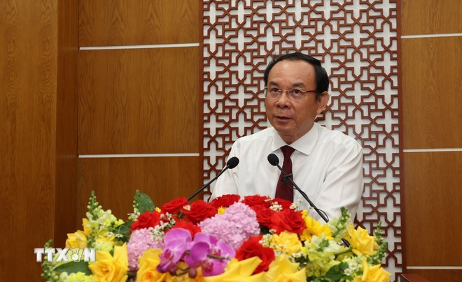 Đồng ch&iacute; Nguyễn Văn N&ecirc;n, Ủy vi&ecirc;n Bộ Ch&iacute;nh trị, Thường trực Tiểu ban Văn kiện Đại hội XIV. (Ảnh: Thanh T&acirc;n/TTXVN)