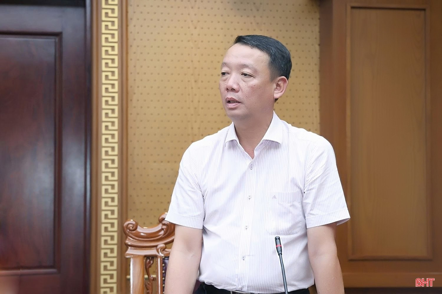 Chủ tịch UBND tỉnh Phan Thiên Định phát biểu tại buổi làm việc. bqbht_br_999.jpg