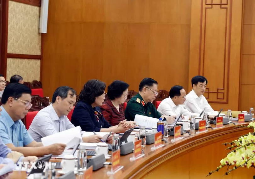 Các đại biểu tham dự buổi làm việc. (Ảnh: Thống Nhất/TTXVN)