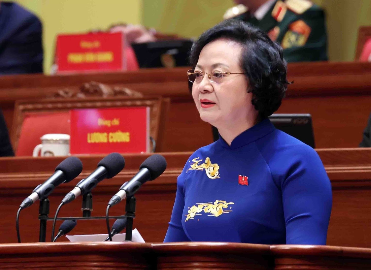 Đồng ch&iacute; Phạm Thị Thanh Tr&agrave;, Ủy vi&ecirc;n Trung ương Đảng, Ủy vi&ecirc;n Ban Thường vụ Đảng ủy Ch&iacute;nh phủ, Ph&oacute; Thủ tướng Ch&iacute;nh phủ, tham luận về vấn đề: X&acirc;y dựng Ch&iacute;nh phủ &ldquo;Kiến tạo ph&aacute;t triển, li&ecirc;m ch&iacute;nh, h&agrave;nh động quyết liệt, phục vụ Nh&acirc;n d&acirc;n&rdquo;. Ảnh: TTXVN