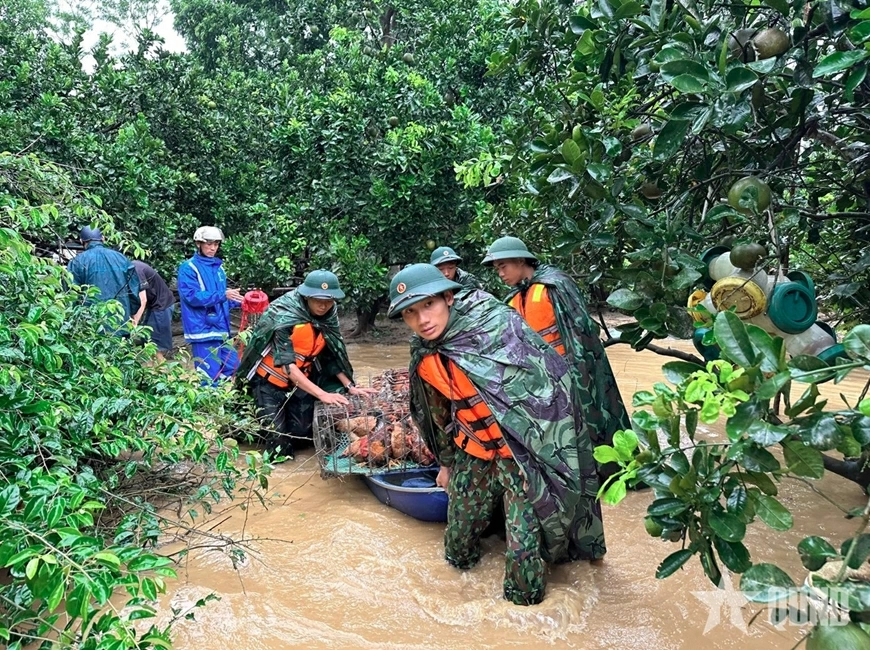 Lữ đoàn 575 (Quân khu 1) sơ tán nhân dân tại xã Trại Cau (tỉnh Thái Nguyên).