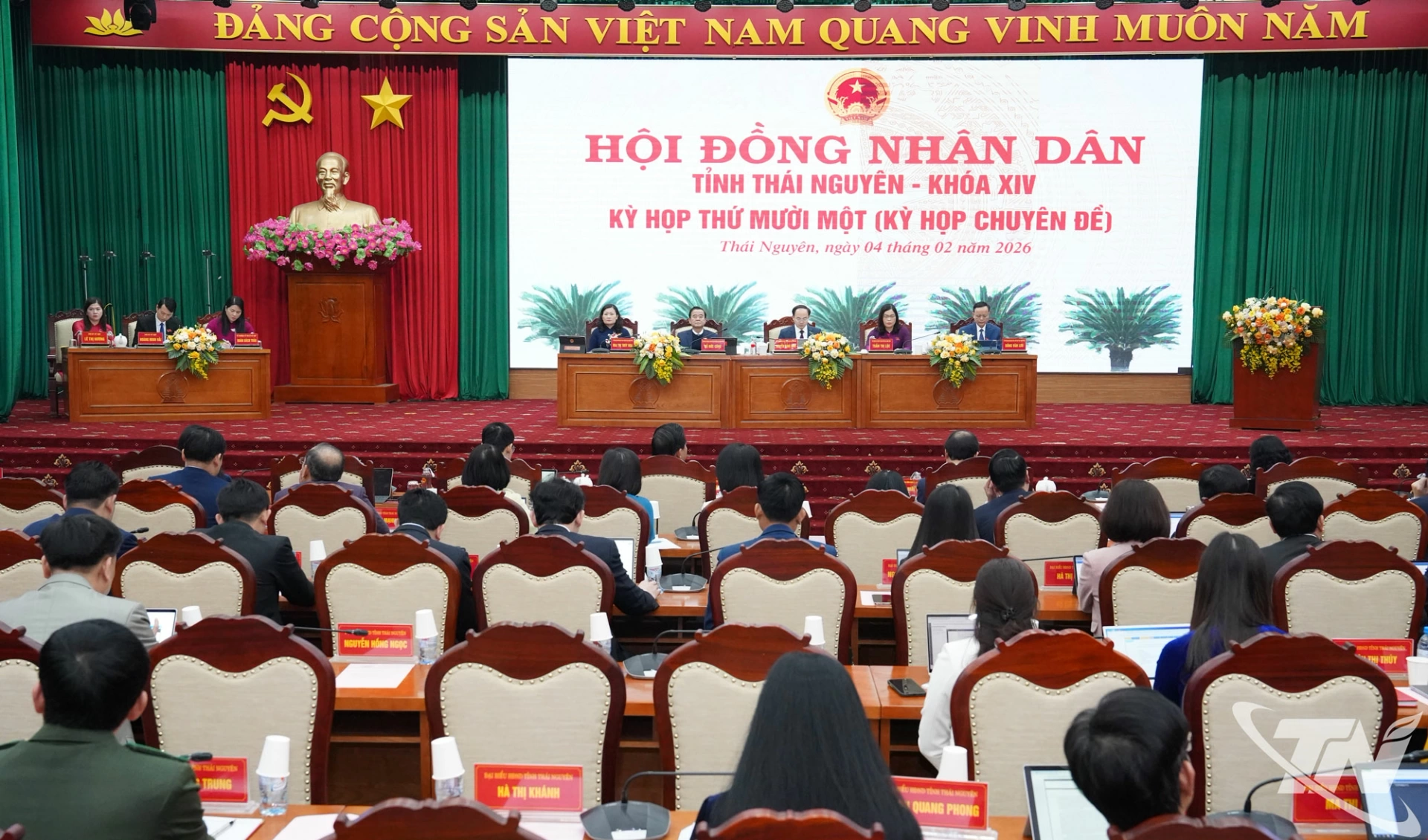 Quang cảnh Kỳ họp thứ 11 HĐND tỉnh Th&aacute;i Nguy&ecirc;n kh&oacute;a XIV.