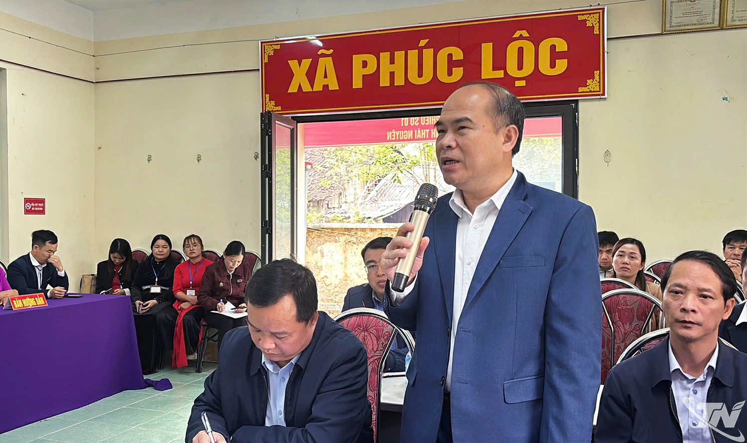 Đồng chí Lường Đức Thắng, Ủy viên Ban Thường vụ, Trưởng Ban Nội chính Tỉnh ủy phát biểu tại buổi kiểm tra.