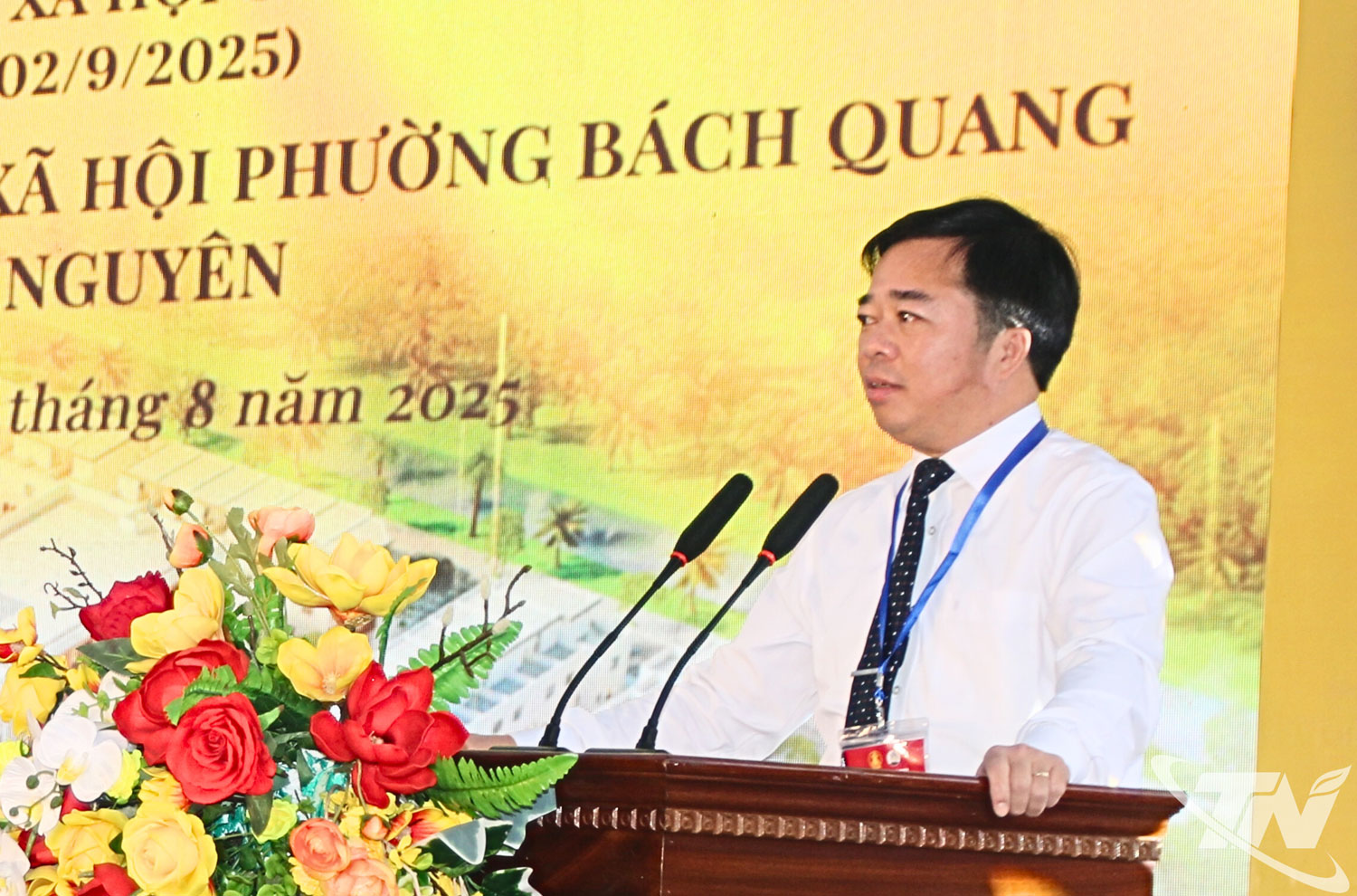 Đồng chí Phó Chủ tịch UBND tỉnh Bùi Văn Lương phát biểu tại Lễ khởi công Dự án.