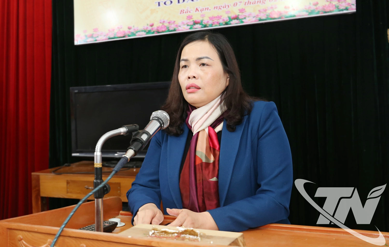 Đồng chí Trần Thị Lộc, Ủy viên Ban Thường vụ Tỉnh ủy, Phó Chủ tịch HĐND tỉnh phát biểu tại Hội nghị.