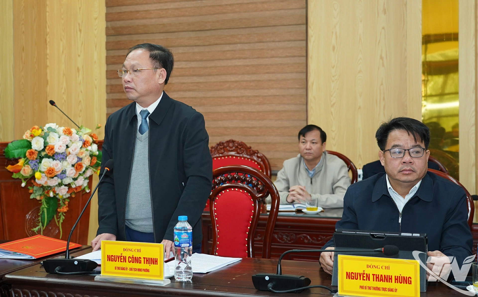 Lãnh đạo phường Phổ Yên báo cáo tiến độ triển khai dự án