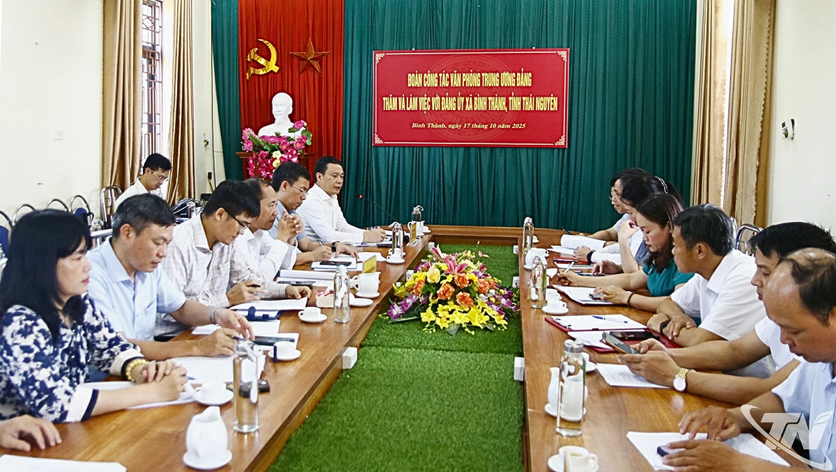 Đoàn công tác làm việc với  xã Bình Thành.