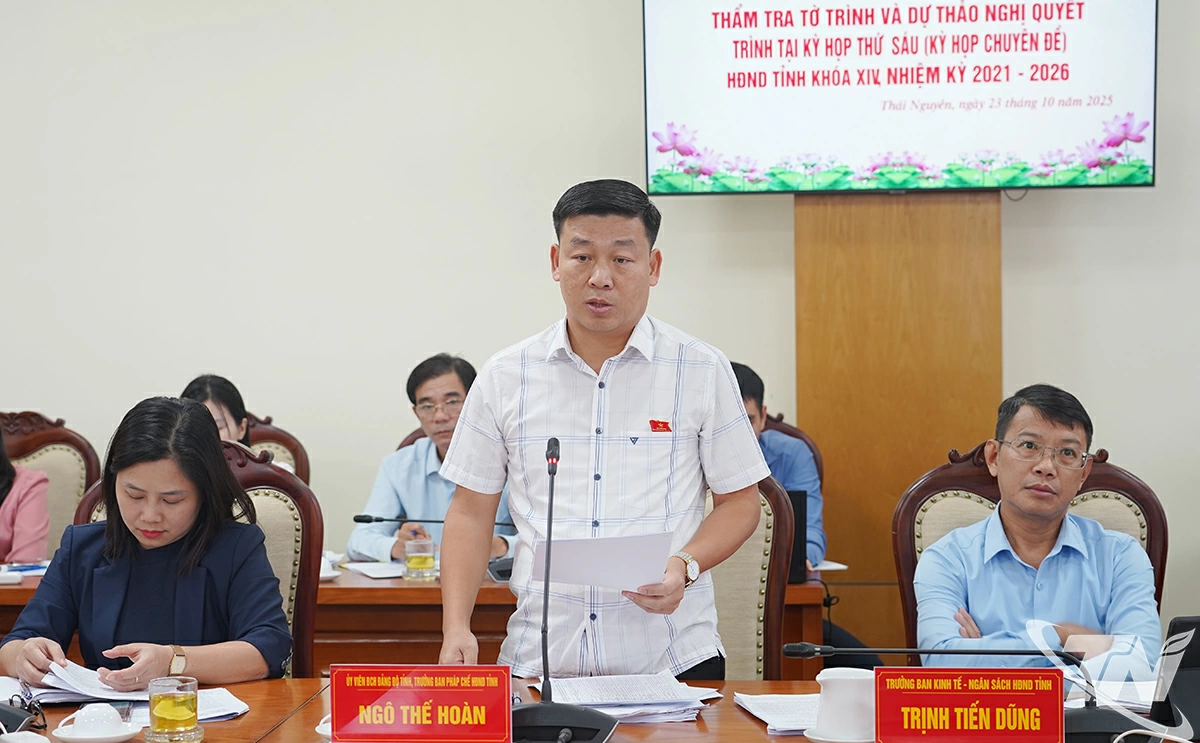 Đại biểu phát biểu tạo Hội nghị.  