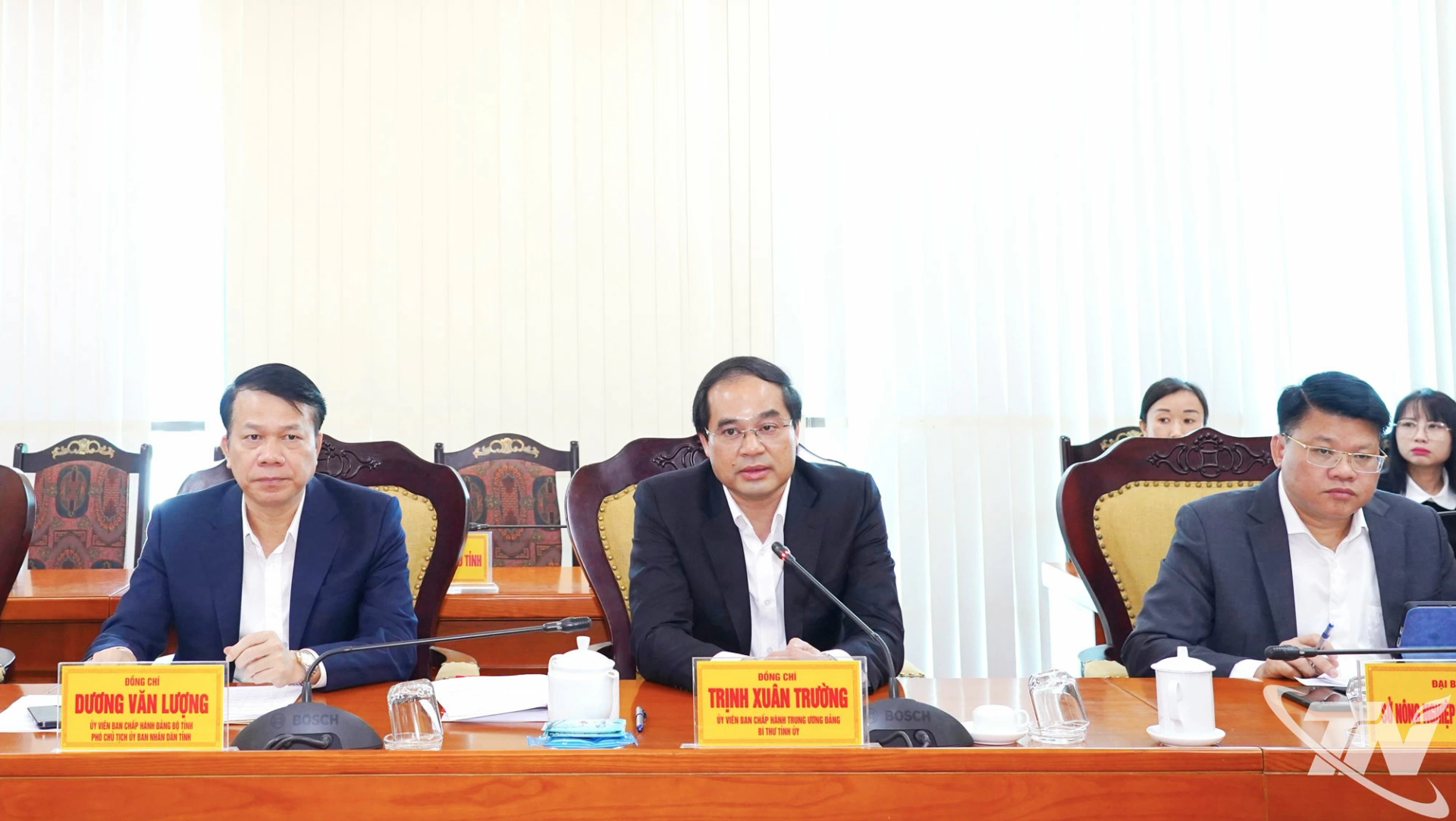 Đồng chí Bí thư Tỉnh ủy Trịnh Xuân Trường phát biểu tại buổi làm việc.