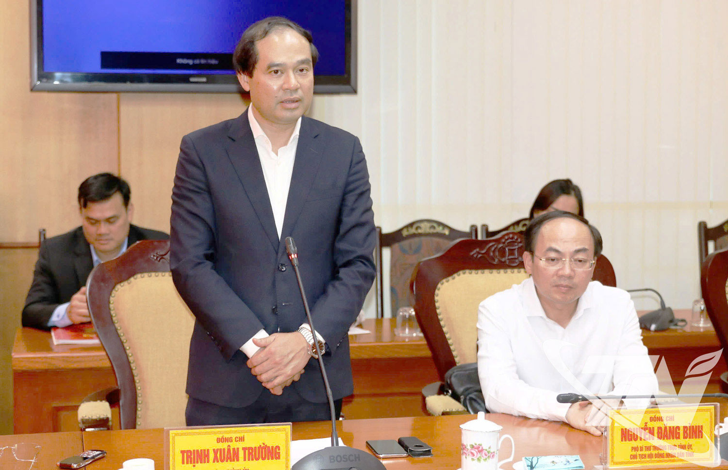 Đồng chí Bí thư Tỉnh ủy Thái Nguyên Trịnh Xuân Trường phát biểu.