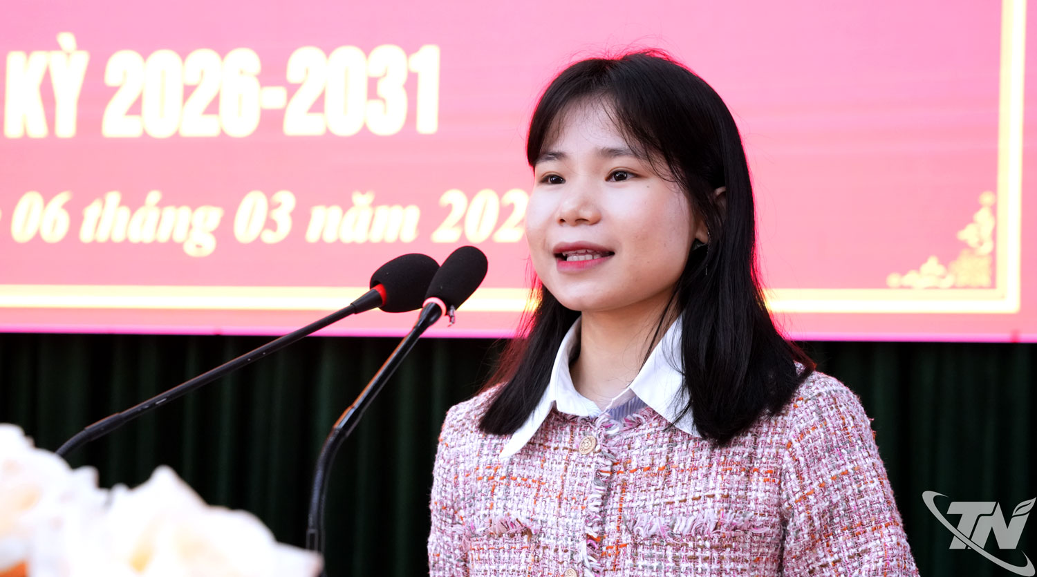 Ứng cử viên Hoàng Thanh Chúc trình bày chương trình hành động.