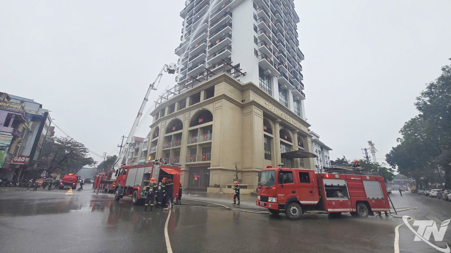 Lực lượng chức năng phối hợp tổ chức diễn tập PCCC