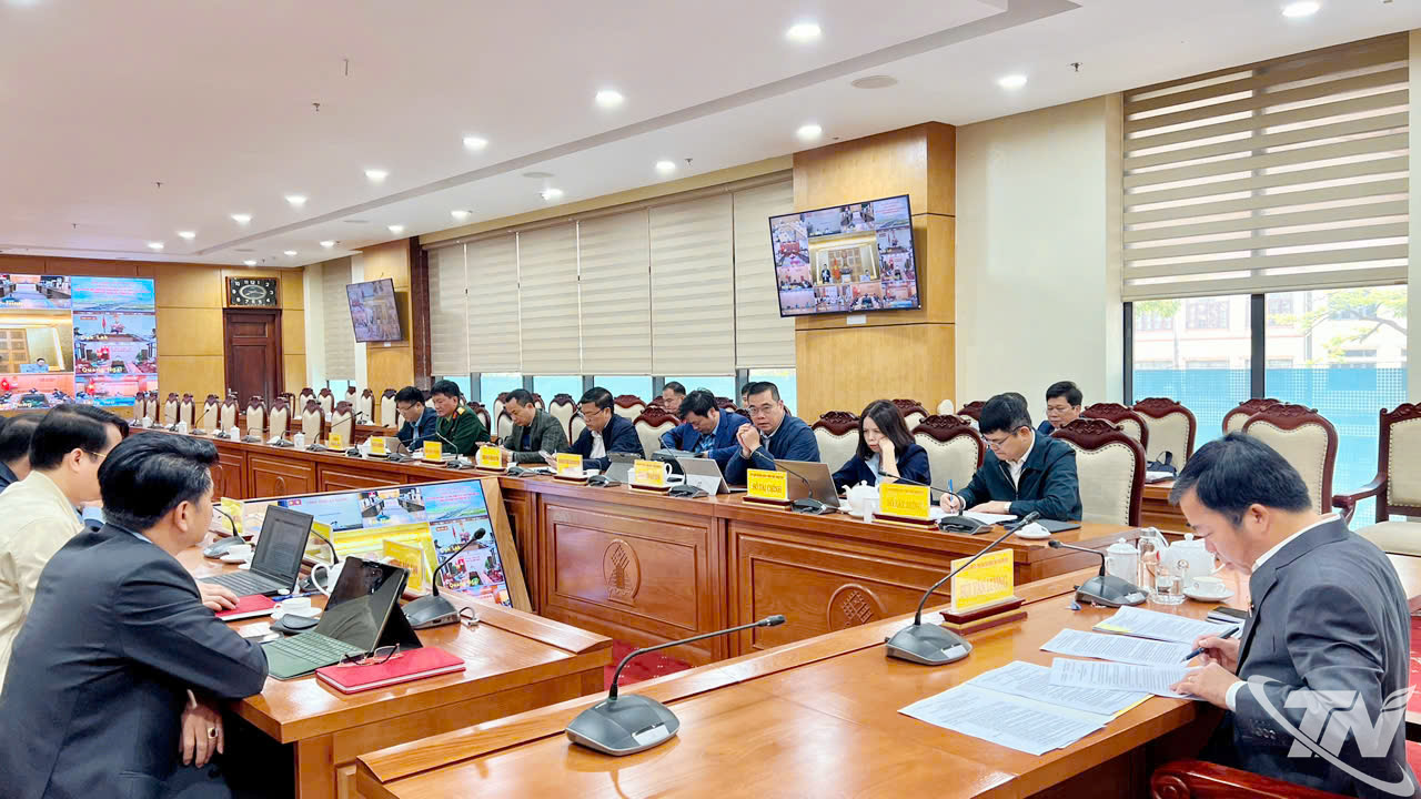 Các đại biểu tham dự Hội nghị tại điểm cầu Thái Nguyên.