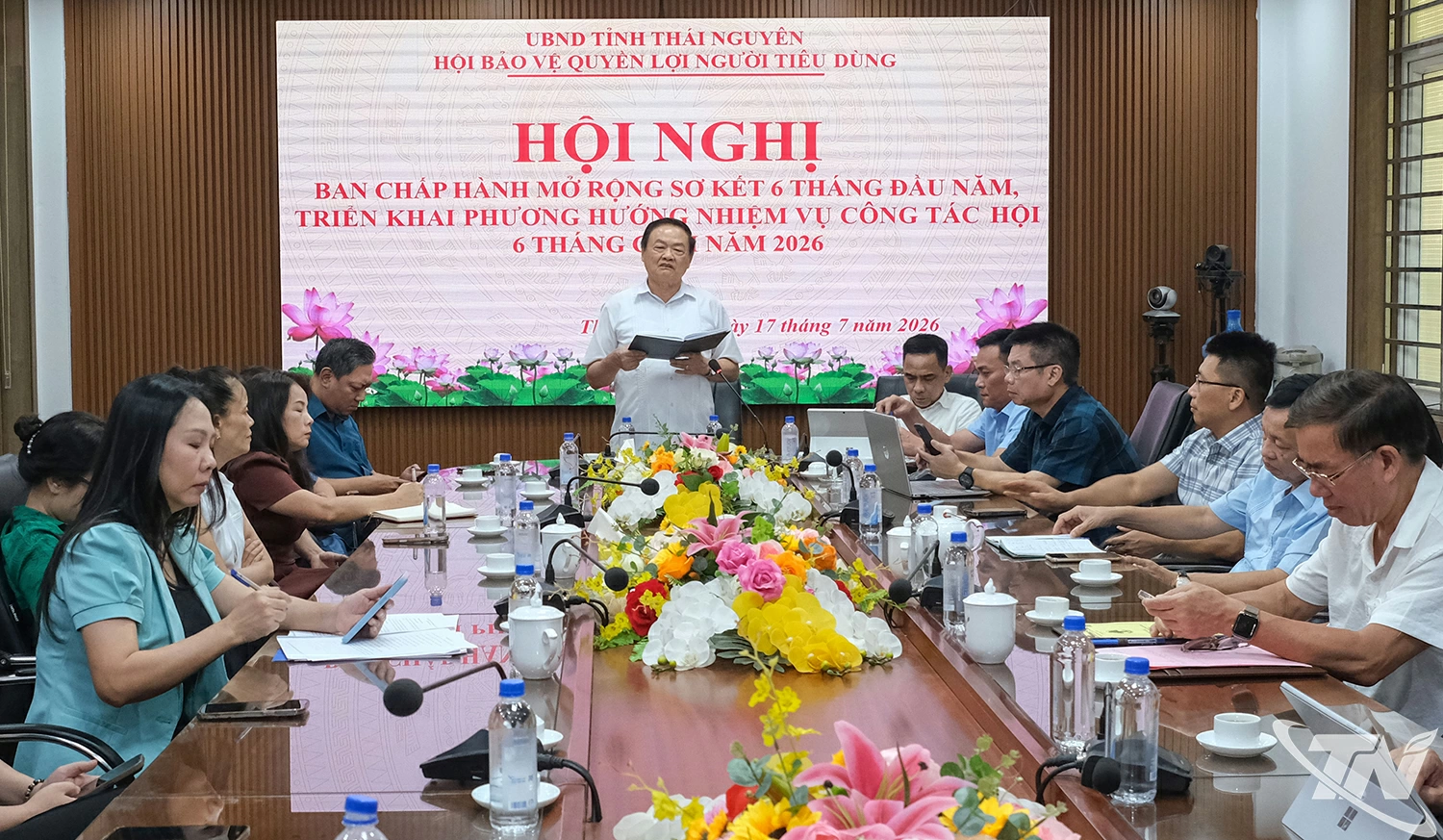 Ông Phạm Văn Quang, Chủ tịch Hội Bảo vệ quyền lợi người tiêu dùng tỉnh Thái Nguyên, chủ trì Hội nghị.