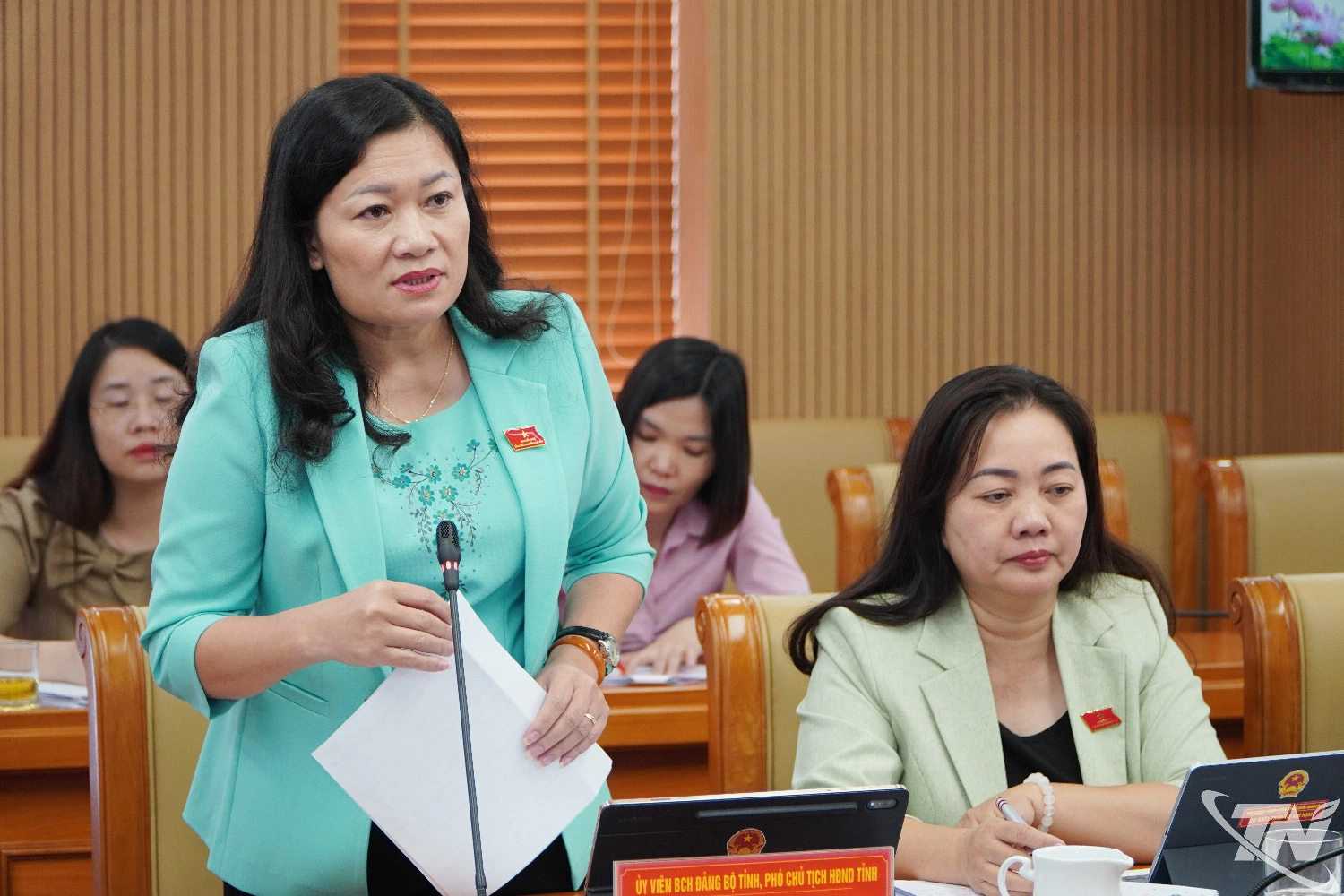Đồng chí Mai Thị Thúy Nga phát biểu tại Hội nghị.