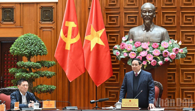 Thủ tướng Ch&iacute;nh phủ Phạm Minh Ch&iacute;nh chủ tr&igrave; Phi&ecirc;n họp lần thứ hai của Ban Chỉ đạo của Ch&iacute;nh phủ về quản l&yacute;, điều h&agrave;nh kinh tế vĩ m&ocirc;.