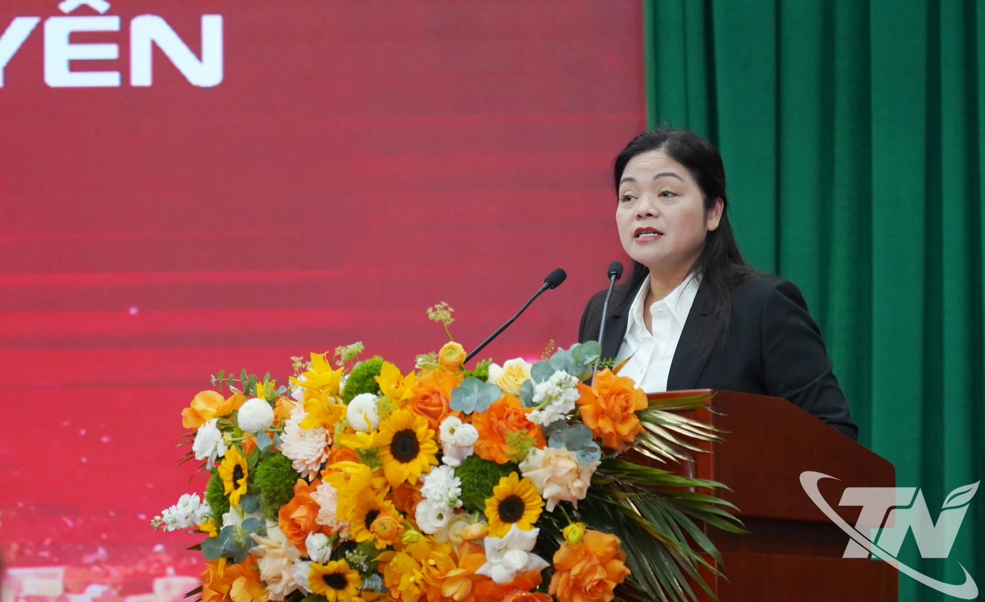 Đồng chí Phó Chủ tịch UBND tỉnh Nguyễn Thị Loan phát biểu.