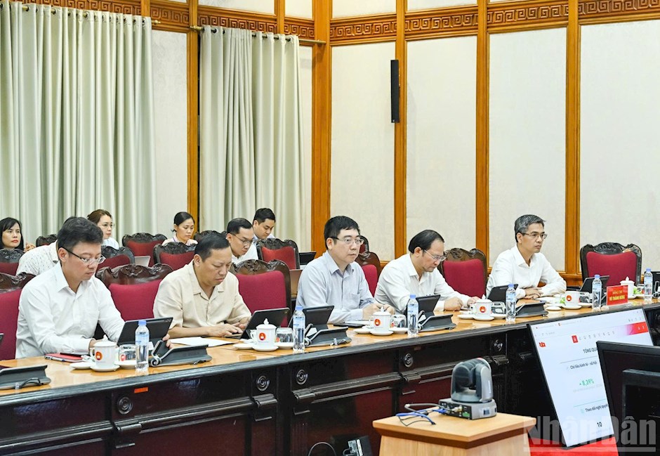 Các đại biểu dự cuộc làm việc. (Ảnh: DUY LINH)