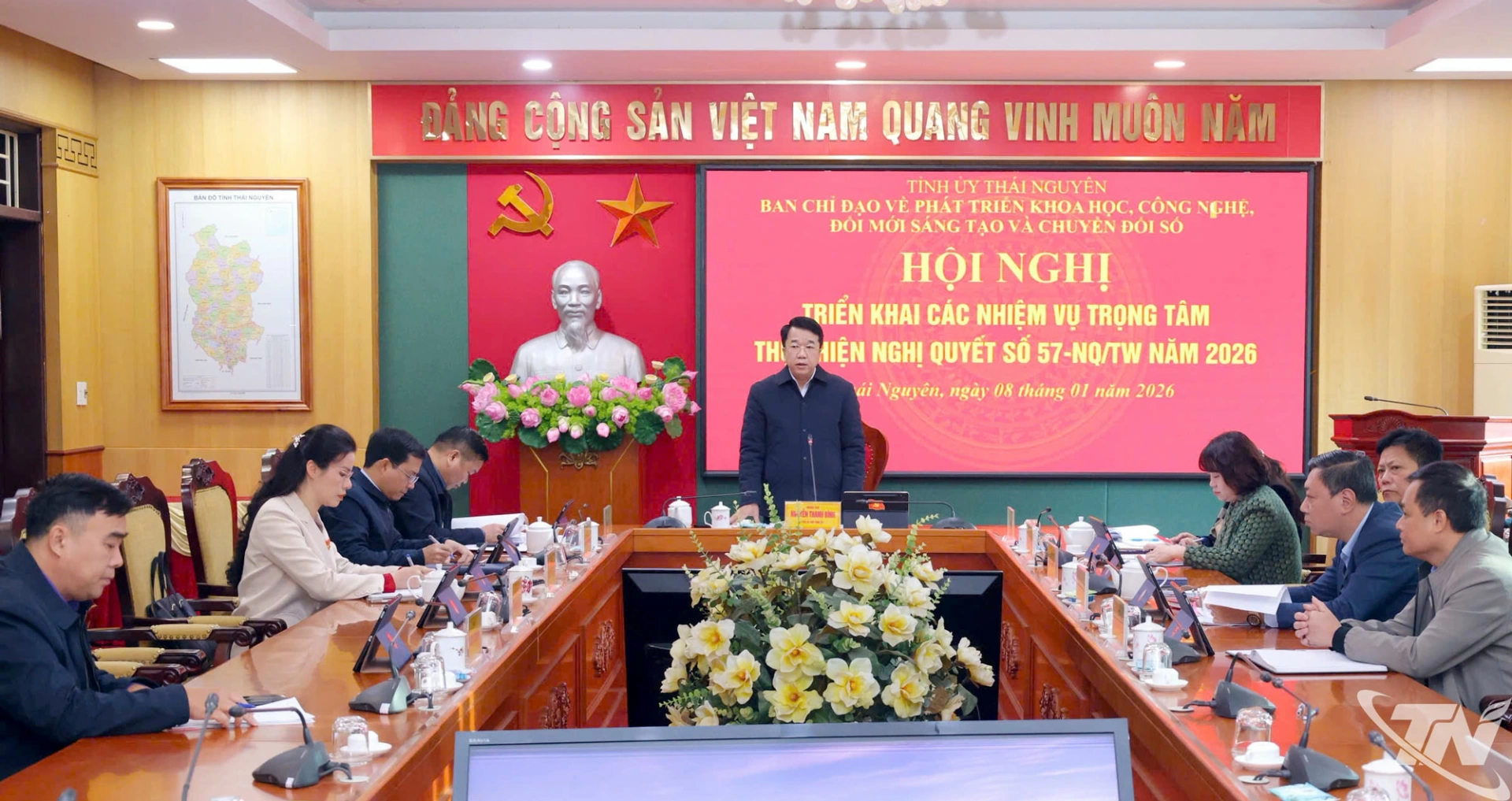 Đồng ch&iacute; Nguyễn Thanh B&igrave;nh chủ tr&igrave; Hội nghị