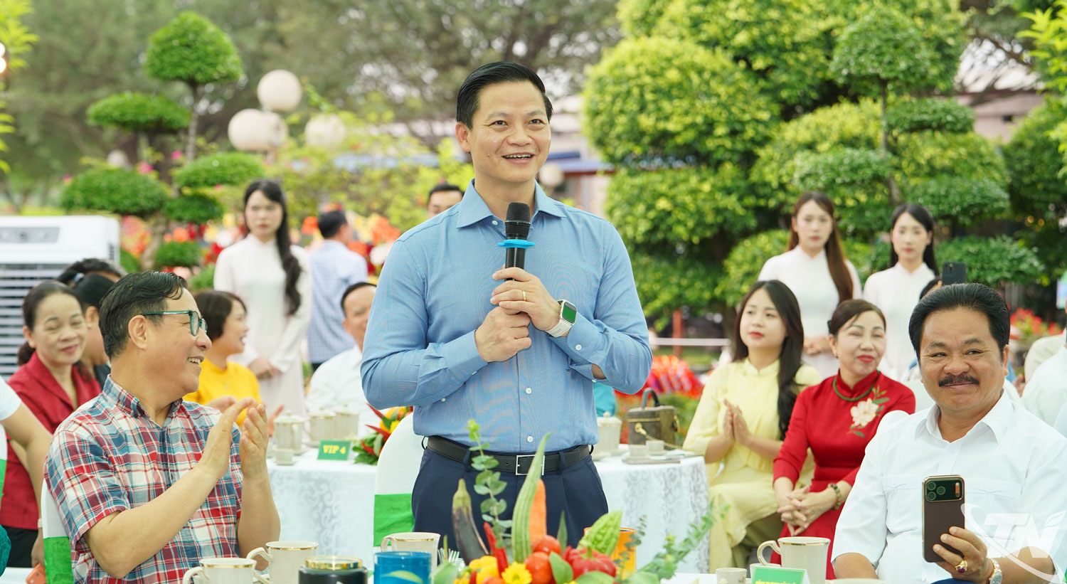 Đồng chí Chủ tịch UBND tỉnh Thái Nguyên Vương Quốc Tuấn phát biểu tại Chương trình.