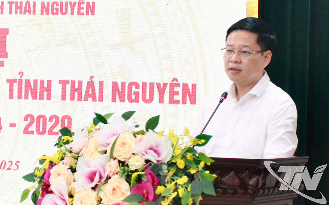 Đồng chí Đinh Quang Tuyên, Phó Bí thư Tỉnh ủy, Chủ tịch Ủy ban MTTQ tỉnh, phát biểu kết luận Hội nghị.