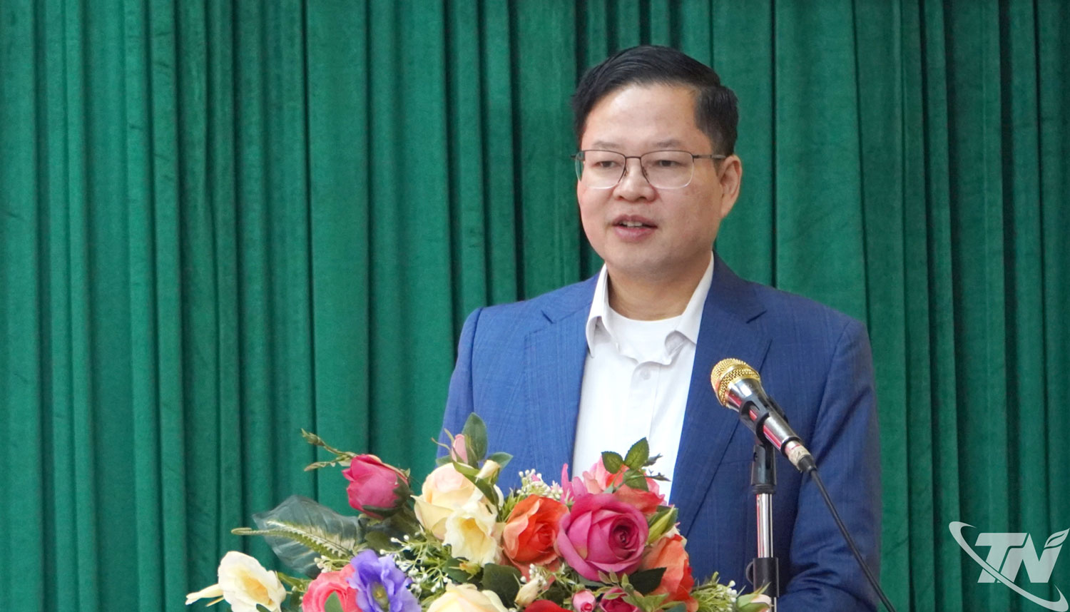 Đồng chí Đinh Quang Tuyên, Phó Bí thư Tỉnh ủy, Chủ tịch Ủy ban MTTQ Việt Nam tỉnh phát biểu tại chương trình.