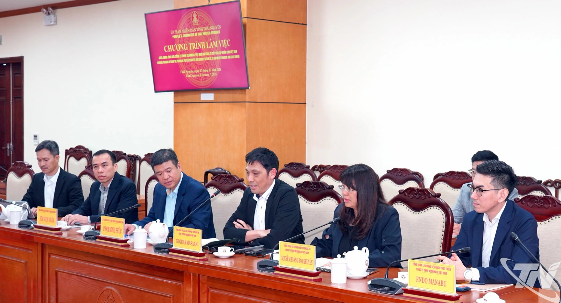 ĐĐại diện Công ty TNHH AEONMALL Việt Nam phát biểu tại buổi làm việc