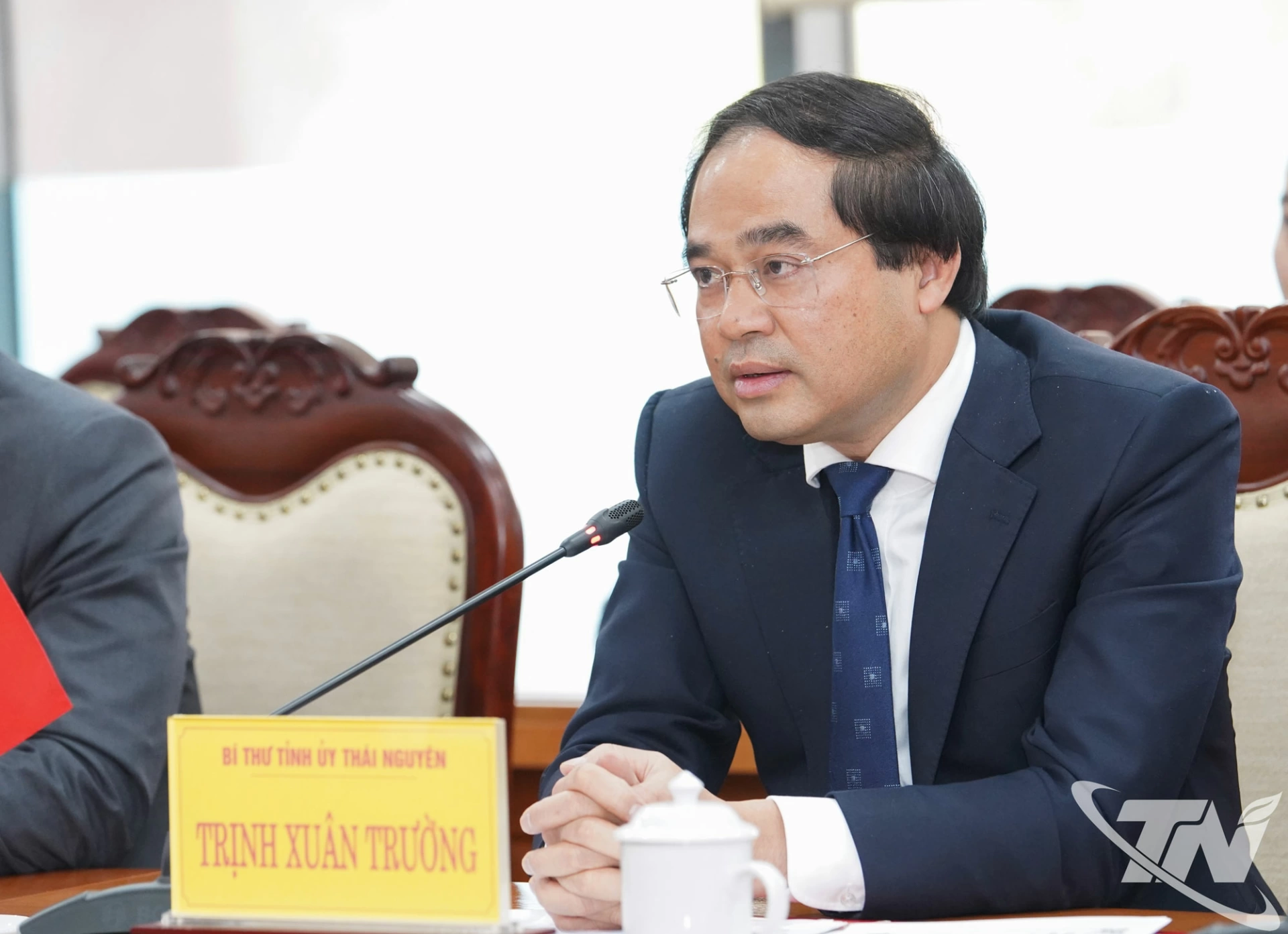 Đồng chí Bí thư Tỉnh ủy Trịnh Xuân Trường phát biểu tại buổi làm việc.